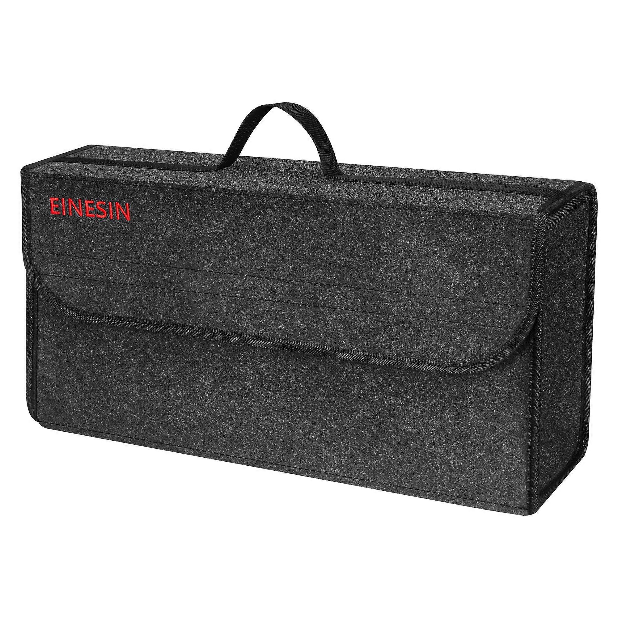 Car Boot Organizer Foldable Felt Storage Box with AntiSlip Hold for Tools and Emergency Kits