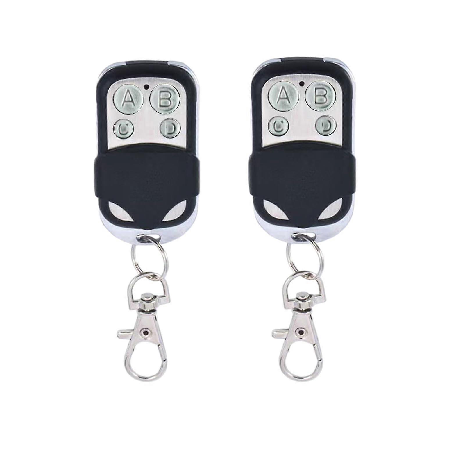 Gate Opener Remote 433MHz Key Fob, Universal Garage Door Control with Fast Code Cloning, 2 Pack