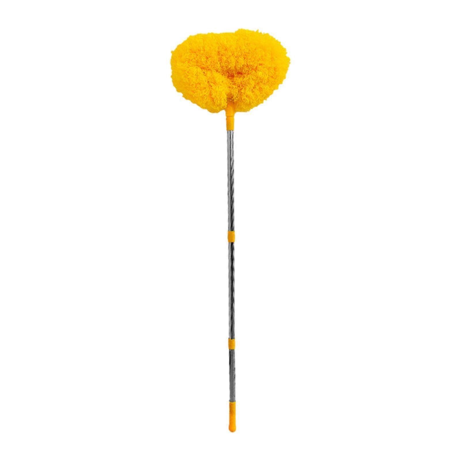 Ceiling Fan Duster with Adjustable Telescopic Handle, DualSided Brush Head, Yellow