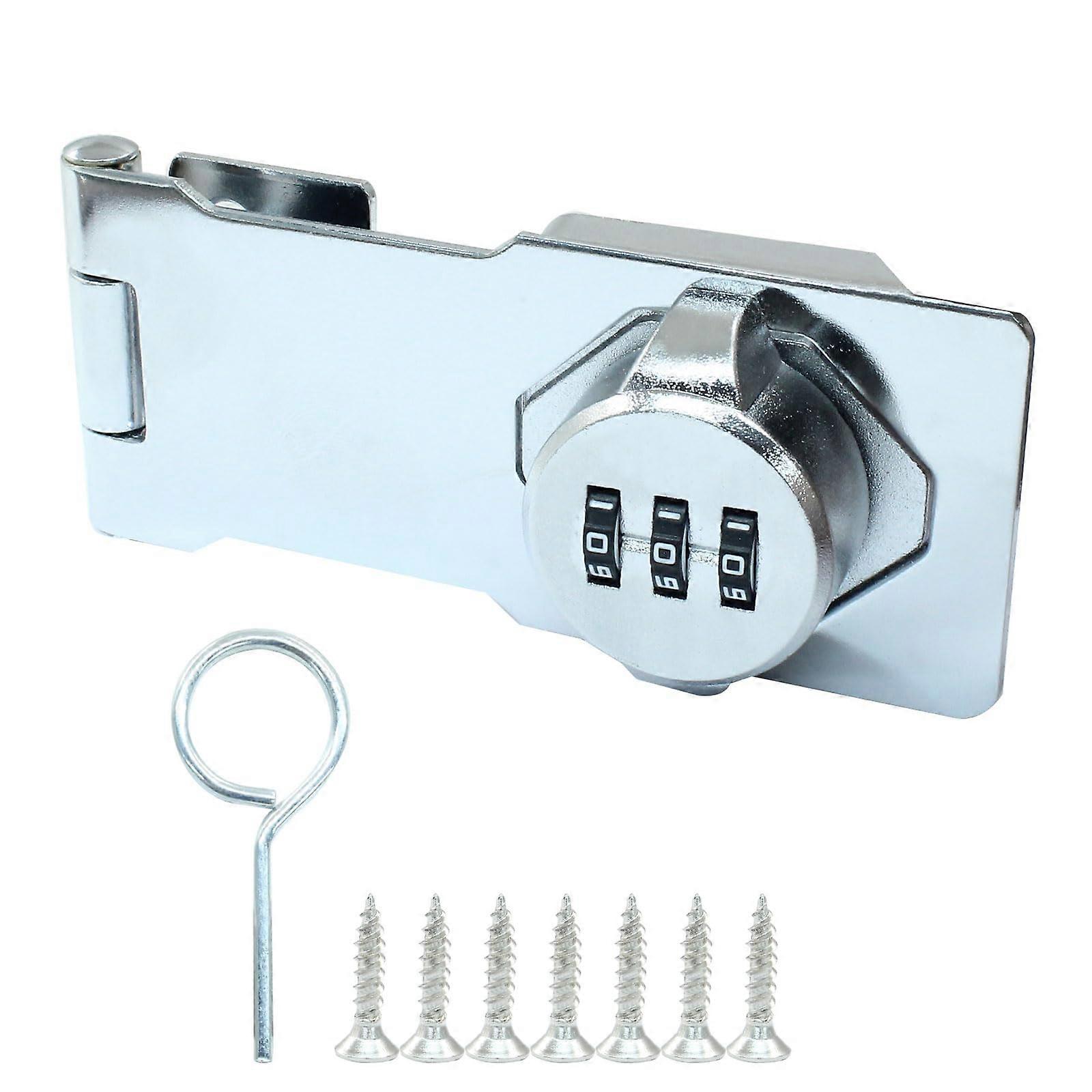 2 Pack Keyless Cabinet Lock, 3Digit Zinc Alloy Combination for Sliding or Swing Doors, Rustproof Silver