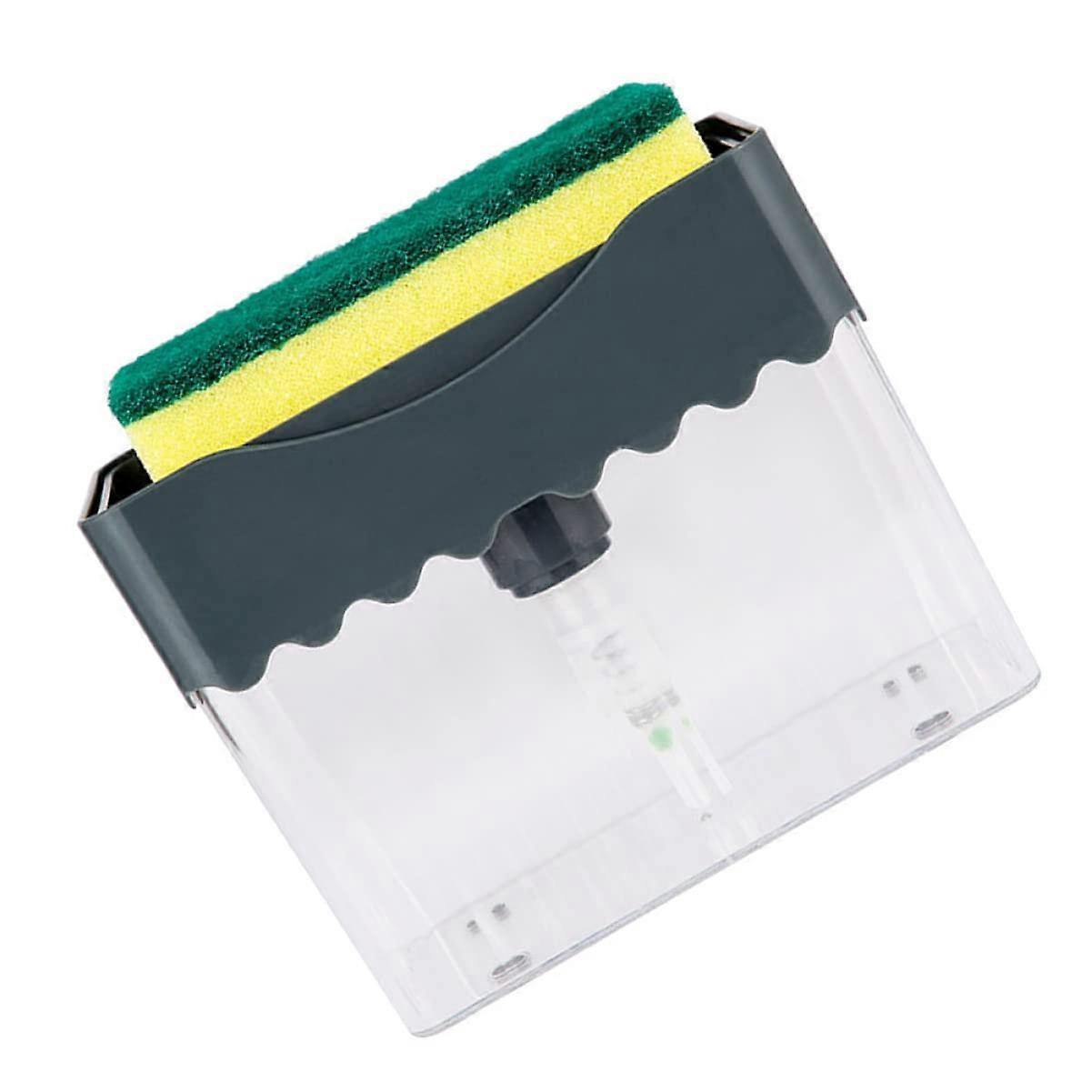 Dish Soap Dispenser with Sponge Holder, OneHand Pump, Drip, Compact Countertop Design