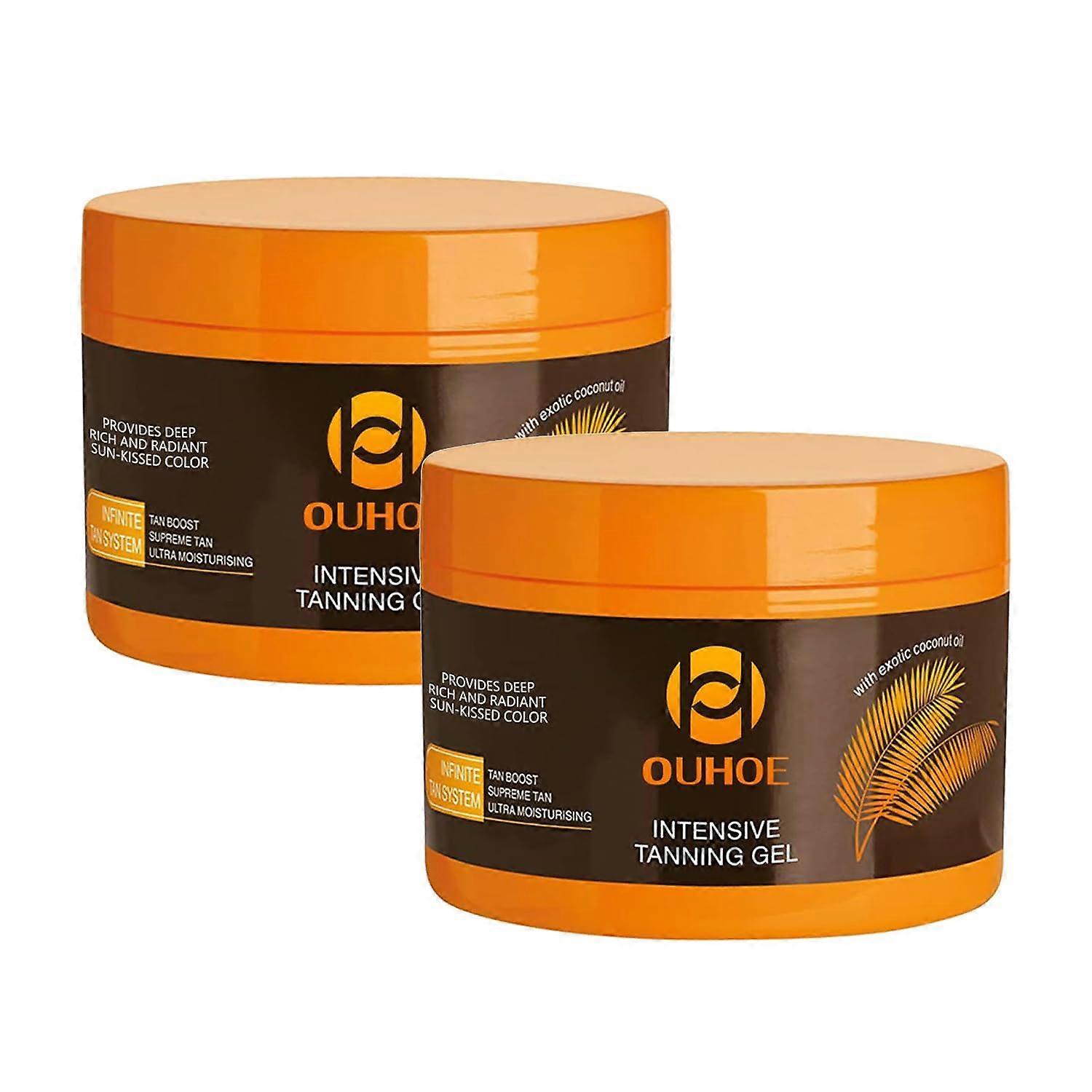 2Pcs Luxury Natural Tanning Accelerator Gel for Fast Tan with Deep Hydration and Smooth Texture