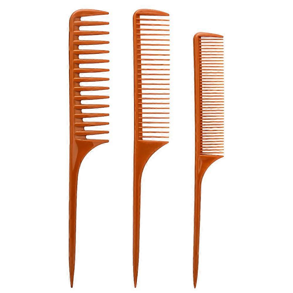 3Pcs Wide Tooth Rat Tail and Styling Combs with Precise Sectioning Tip for Salon or Home Use