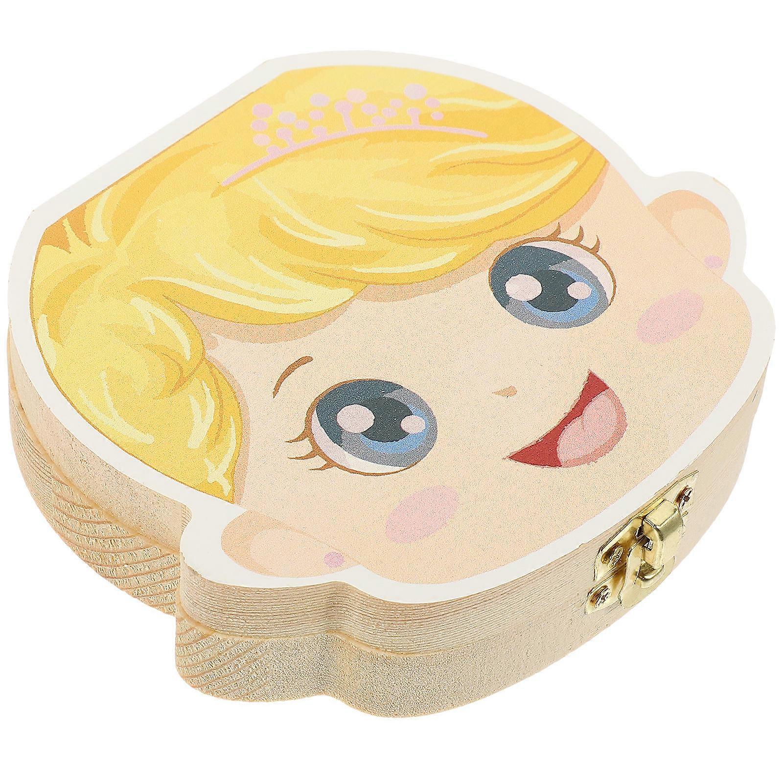 Infant Teeth Box Container for Storage 4Pcs Multi Wood and Alloy