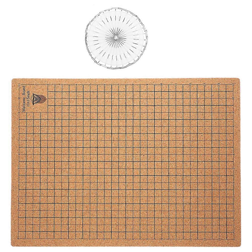 Macrame Board with 30 T Pins for Knotting Use Durable Cork Board