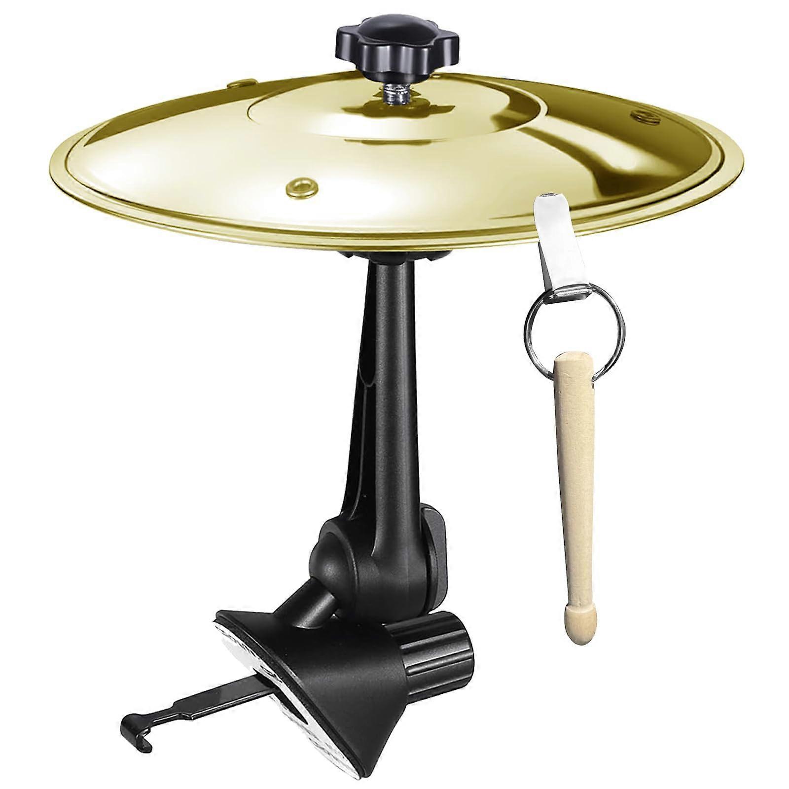 Car Cymbal with Adjustable Vent Mount, Mini PalmSized Dashboard Drum Accessory, Golden