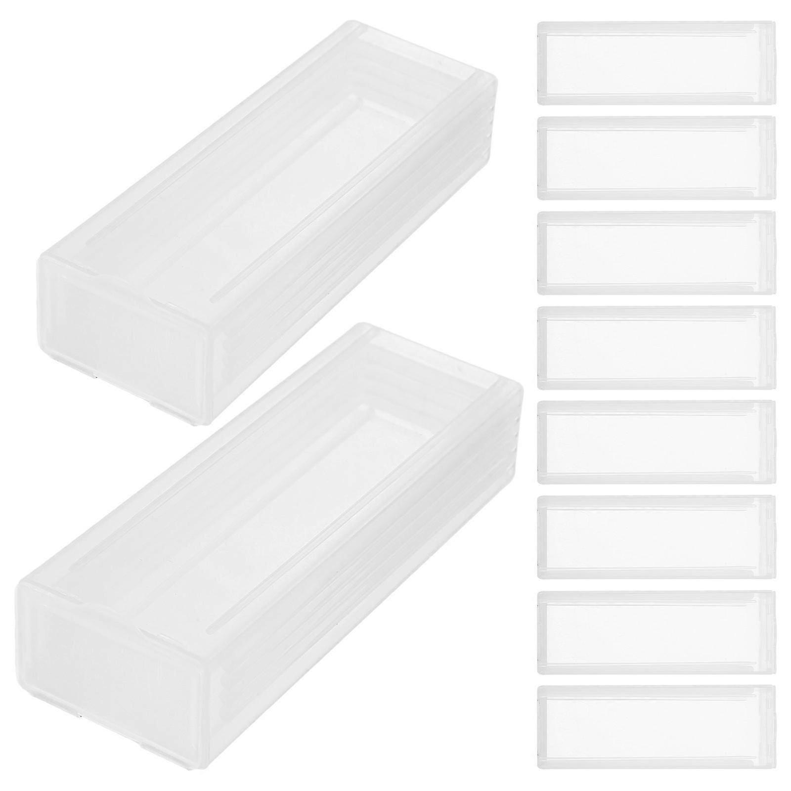 Transparent Plastic Microscope Slide Storage Box for Storage 10Pcs Specimen Slides