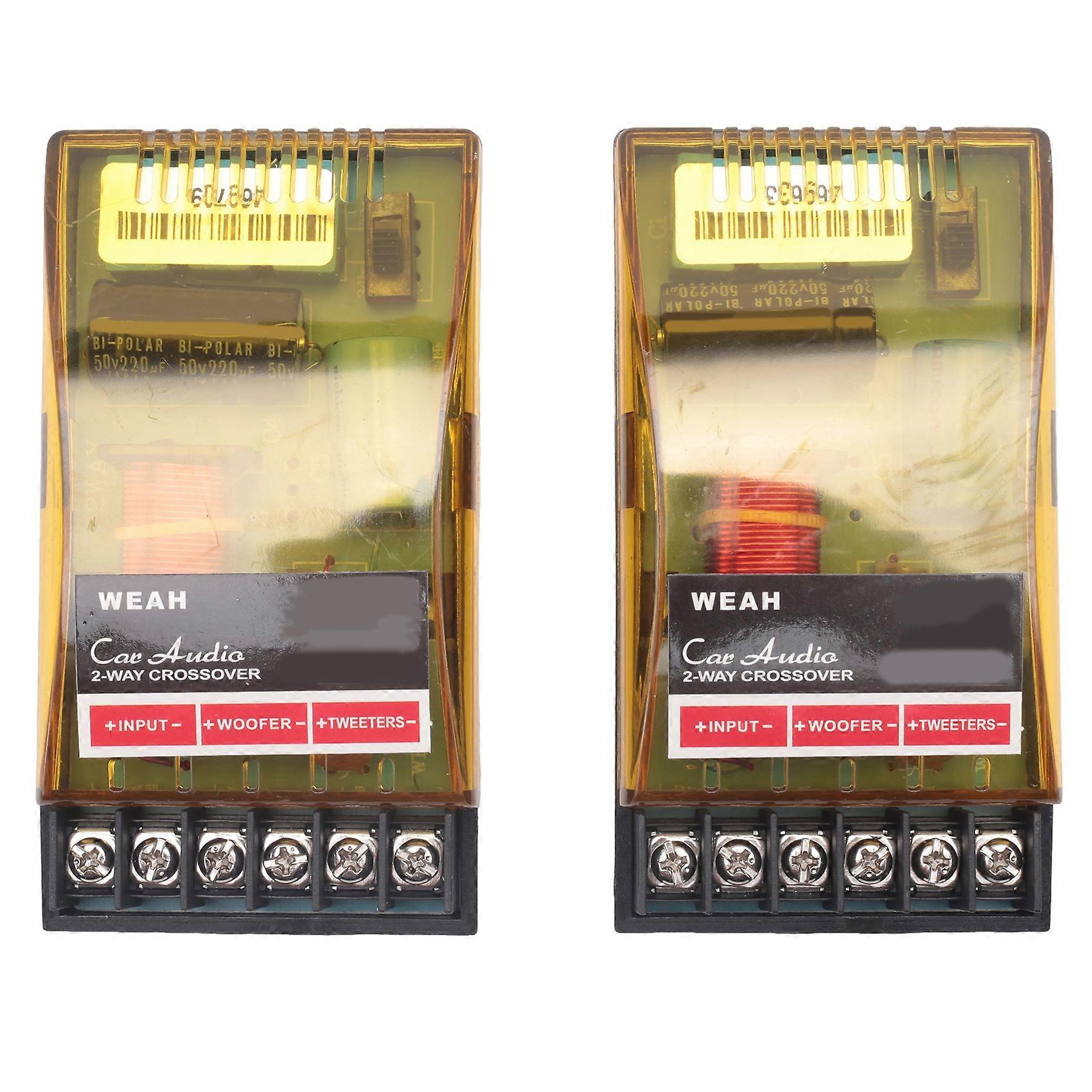 2PCS 2Way Car Stereo Audio Frequency Divider Speaker Crossover Filter