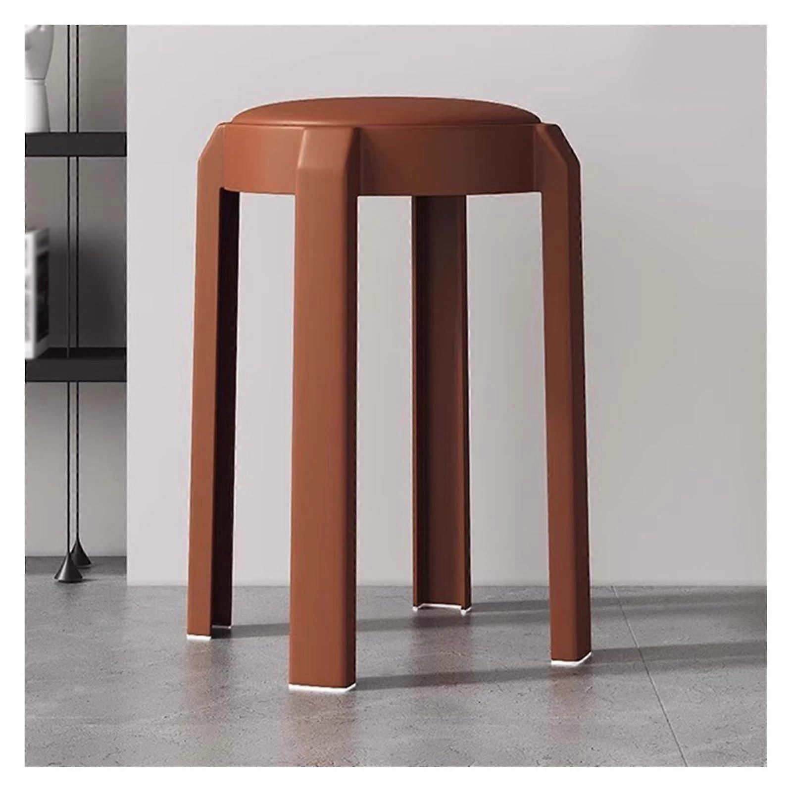 Stackable Round Plastic Backless Stool for Kitchen, Dining and Office, Ergonomic Seat (Style6)