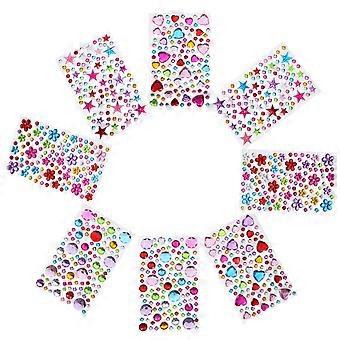 8 Sheets of Face Jewels Rhinestones for Makeup Face Gems Stick On Nail Rhinestone Sticker