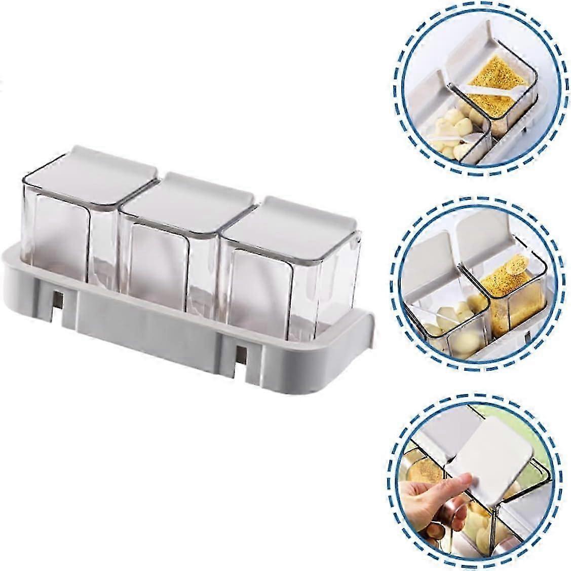 Square Clamshell Spice Box for Seasoning Storage