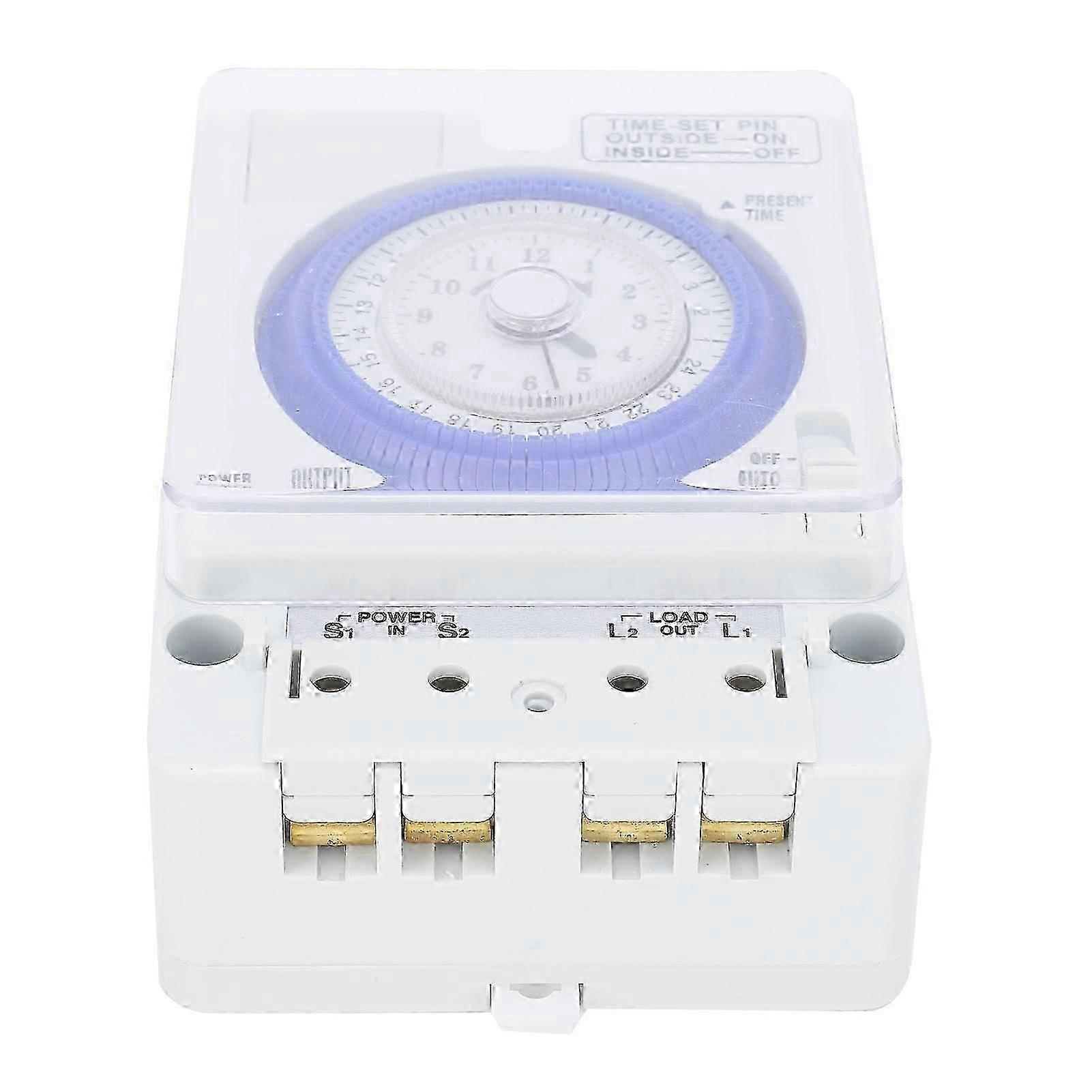 24H Programmable Quartz Timer Stepper Motor Switch AC100-240V 50/60Hz