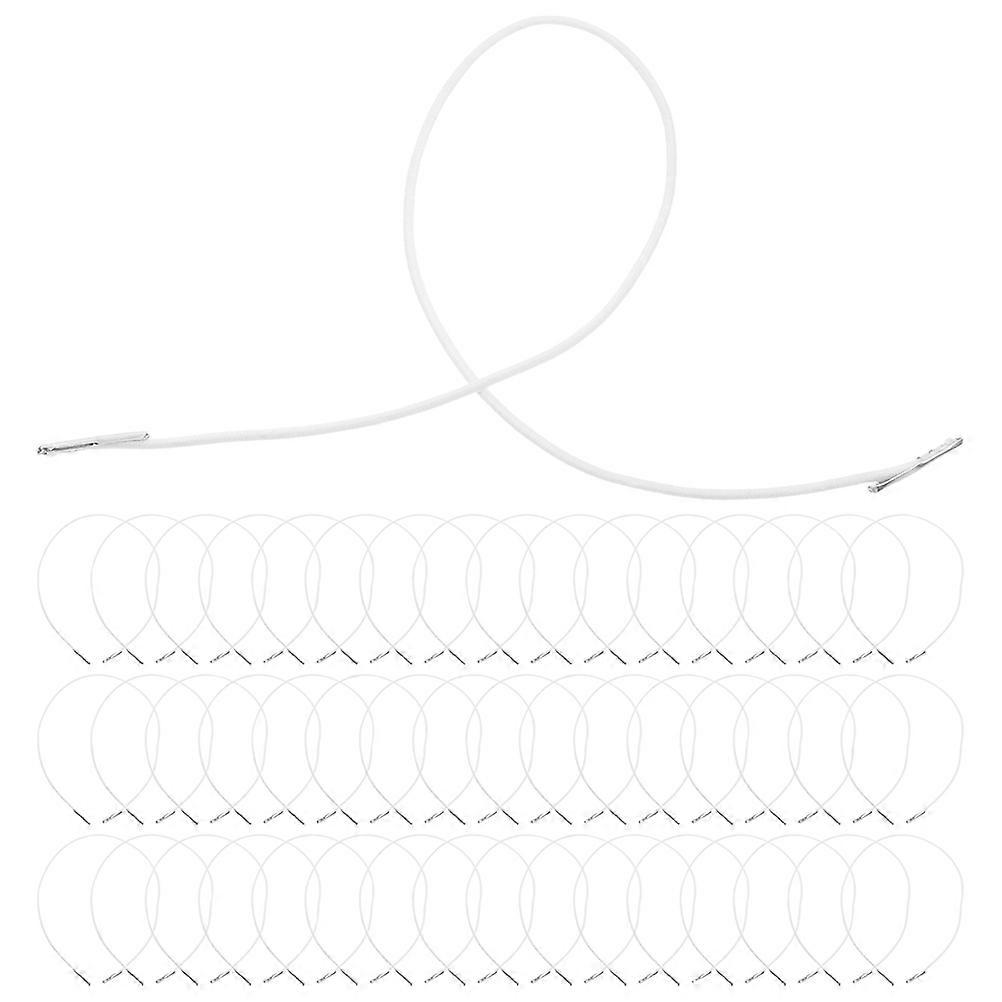 Adjustable Elastic Cord for Craft Projects 400Pcs White with Metal Tips