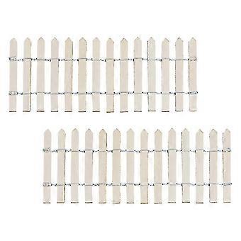 Miniature Wooden Fence Set for Micro Landscape & Dollhouse Garden Decor 4Pcs