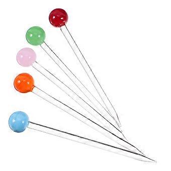 5pcs pics à cocktail boule de verre colorée pics à fruits bâtonnets de fouet en verre