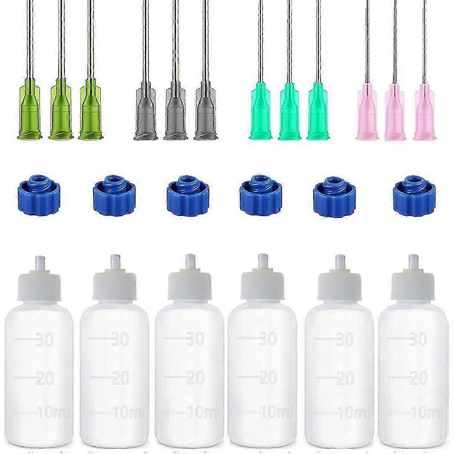 6Pcs Glue Applicator Bottles, 30ml Plastic Squeezable Dropper Bottles