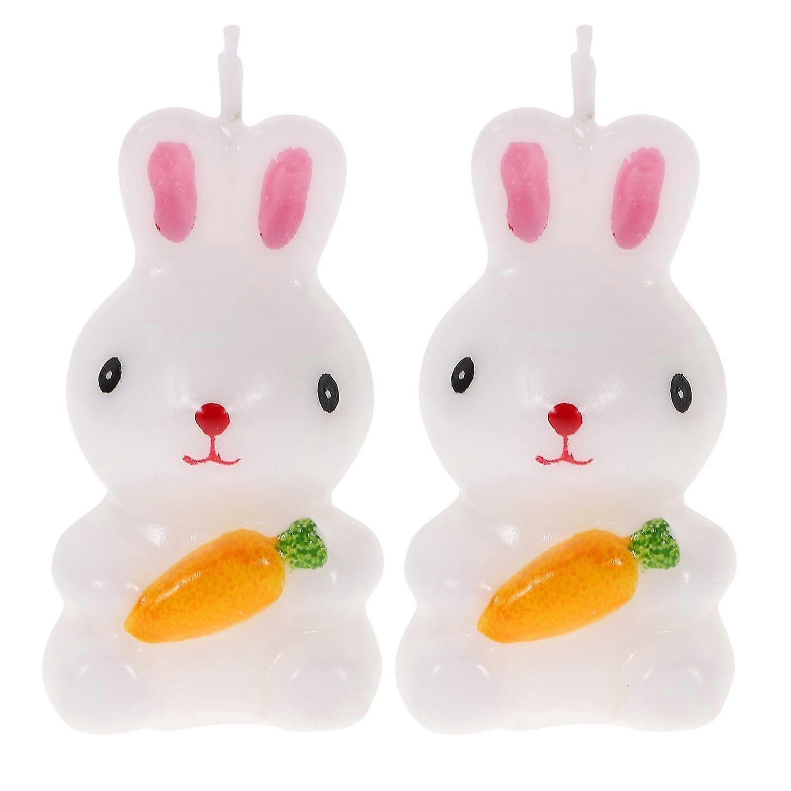 Easter Theme Candles Rabbit Decoration for Festive Use 2Pcs