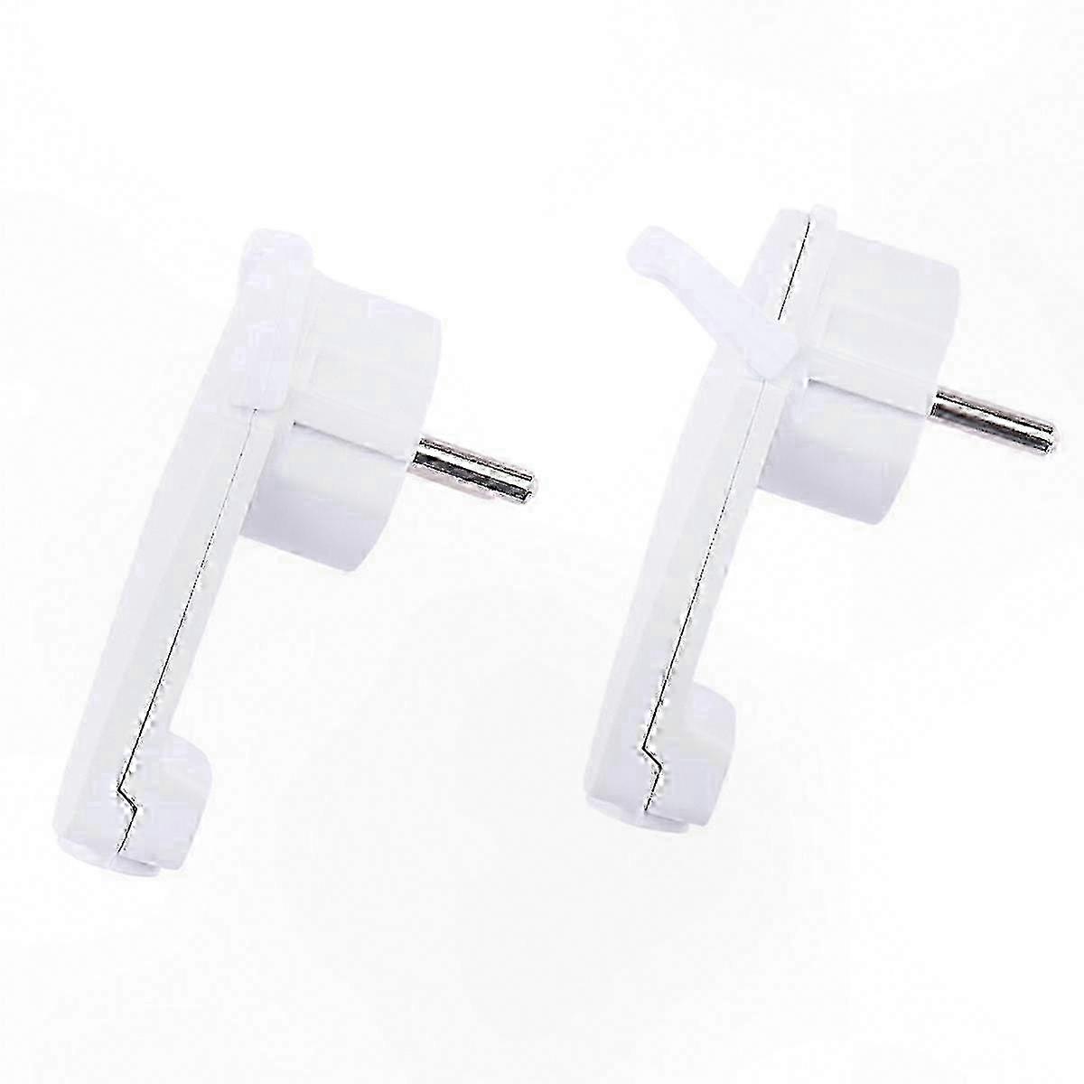 2-Pack White Angled Flat EU Power Plug, 250V 16A Schuko Adapter for Electrical Devices