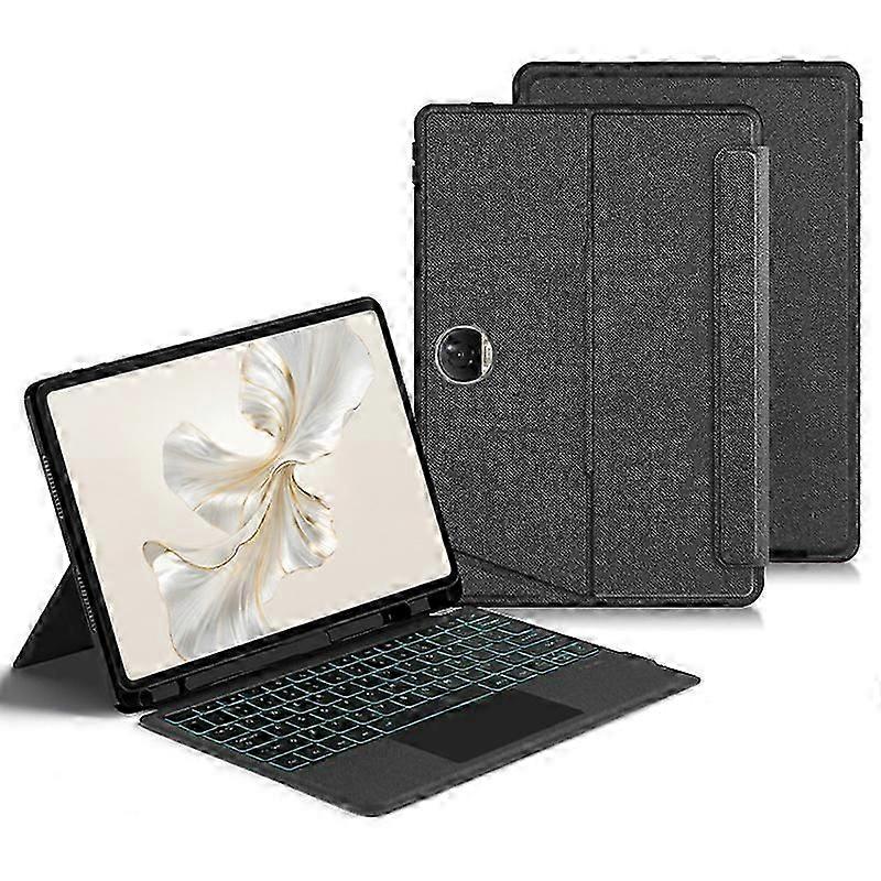 For Honor Pad 9 Leather Case+Bluetooth Keyboard with Backlight Trackpad