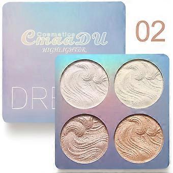 Highlighter Makeup Palette, Highlighting Powder Palette -4 Färger Glitter Bronzer och Highlighter Palette, Långvarig Illuminator Brilliant Lighten