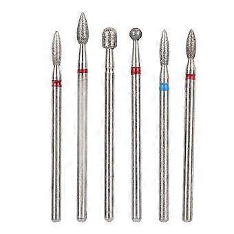 Kit de forets  ongles en acier inoxydable, 6 pices/paquet, accessoires de manucure, JG#9