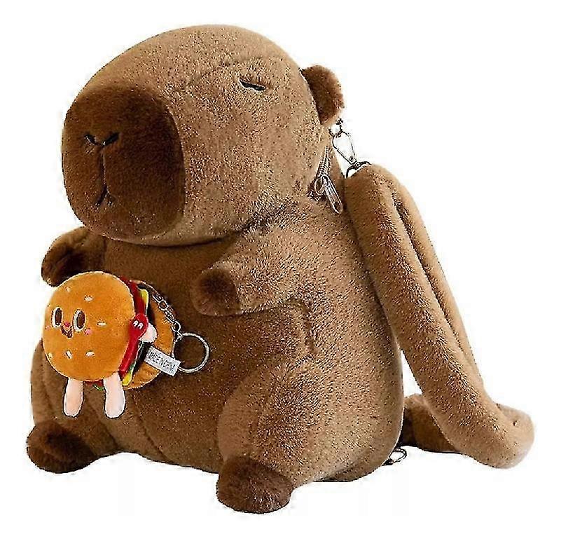 Plush capybara shaped bag backpack, plush backpack