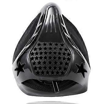 Adjustable Resistance Training Mask for Cardio Workouts, Silicone Altitude Simulation Breathing Gear, Black Silver