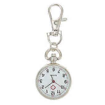 White Steel Nurse Pocket Watch, Durable, 1 Piece