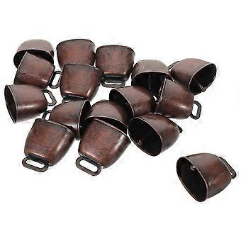 Cowbell Hand Bell 16Pcs Rustic Design Anti-Theft Iron Bells Ideal Compatible with Pet Owners Camping With Loud Clear Sound