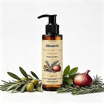 3-in-1 Onion Shampoo 100ml, Olive Red Onion Hair Care Formula for Cleanse Condition Hydrate, Fuller Looking Hair Daily Scalp Care