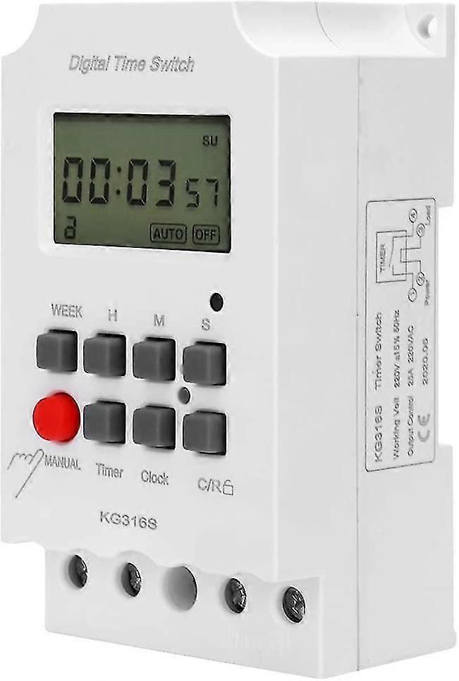 Digital Timer, Digital Electronic Timer, Super Large LCD Display, LCD Microcomputer Timer, Second Control Timer 32 Groups On/Off 220V KG316S, Synchron