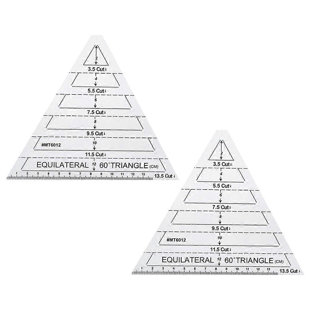 2Pcs Patchwork Ruler Quilting Ruler Triangle Patchwork Cutting Template Quilting Template Ruler