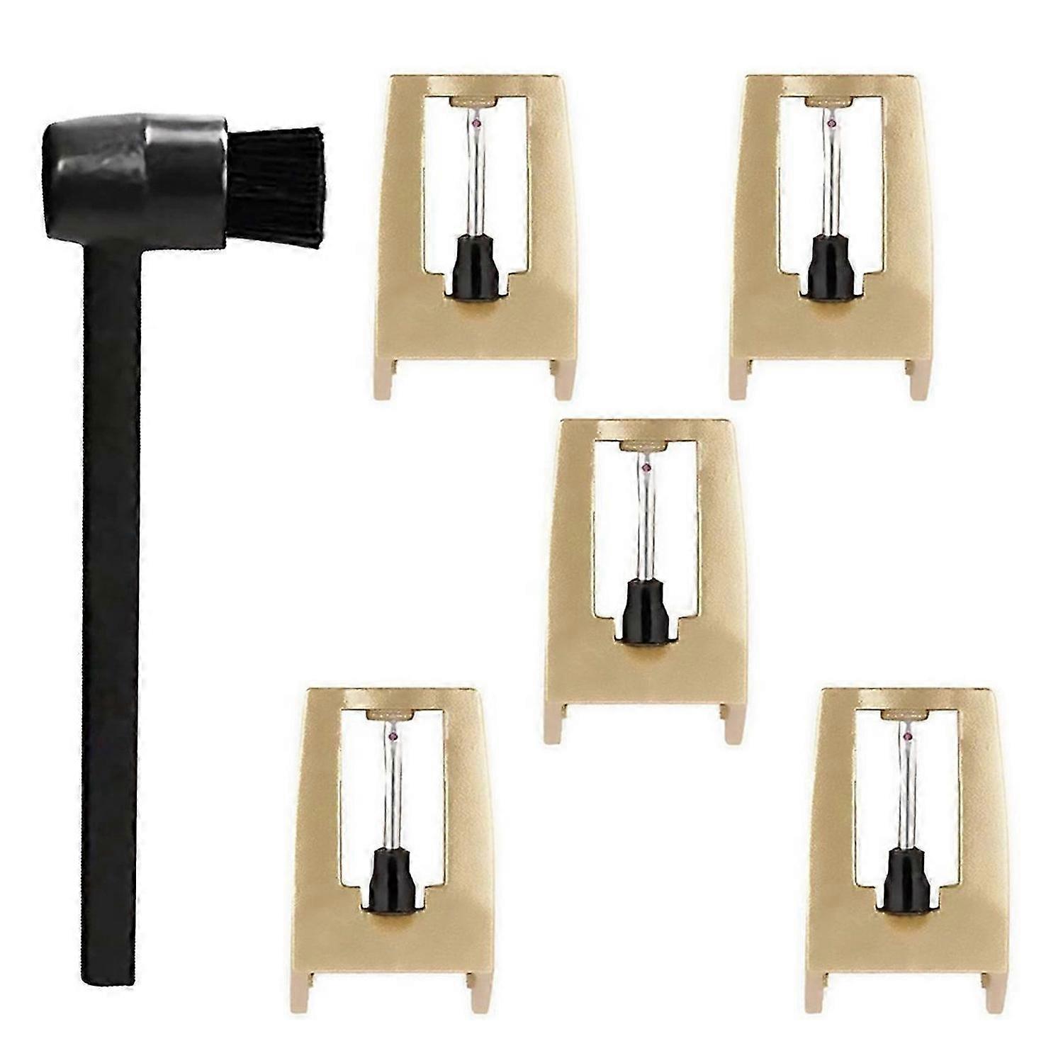5Pcs Record Player Needles Replacement with Cleaning Brush Kit