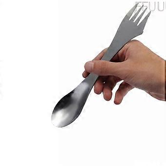 3-in-1 Spoon for Home Camping Picnic Stainless Steel Fork and Spoon Multifunctional Cutlery