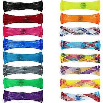 16pcs Woven Mesh Tube with Marble Toys, Sensory Toys, Fingertip Mesh Toys, Anxiety Relief, Anti-Stress Toys