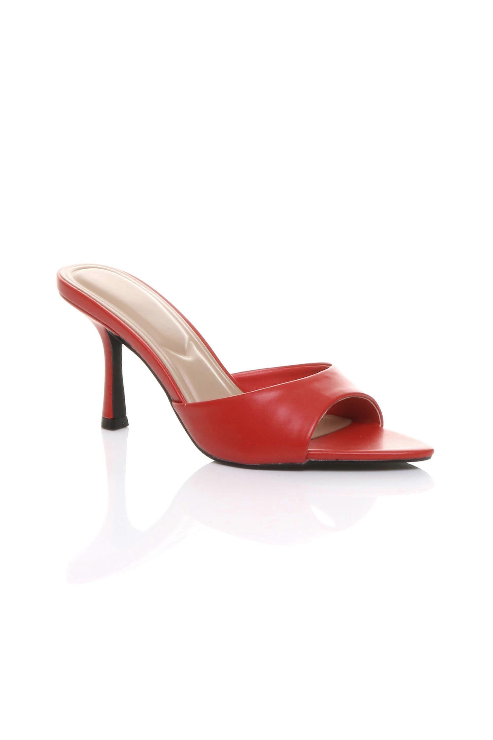 High Heel Pointed Peep Toe Sandals Mules