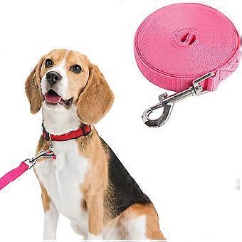 Guinzaglio lungo per addestramento cani, 4,5 m, ideale per addestramento al richiamo, obbedienza e ricerca, guinzaglio per animali domestici (rosa, 4,5 m)