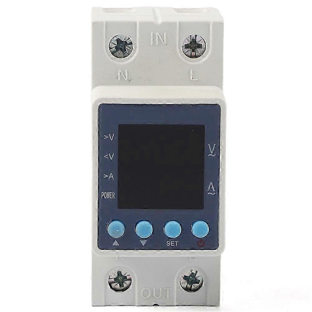 Multifunctional over/Under Voltage Protector 120VAC 63A, Adjustable Current & Voltage Relay with LED Display