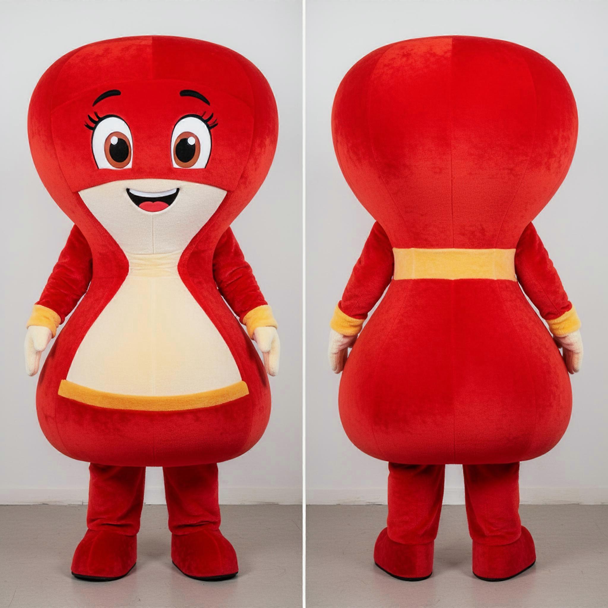 MASTICOT Red Rounded Hourglass Mascot
