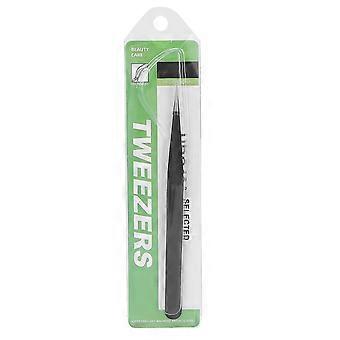 Professionelle Wimpern Pinzette Edelstahl Wimpern Verlängerungen Veredelung Make-up ToolsSchwarz 12,7 cm / 5 Zoll
