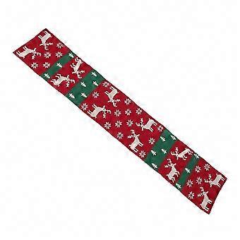 Scarf, Red Christmas Deer Woolen Yarn Design for Winter Wear and Festive Occasions