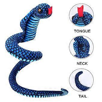 Snake Plush Toy Stimulation Toy for Children Use 2Pcs Blue Artificial Snake
