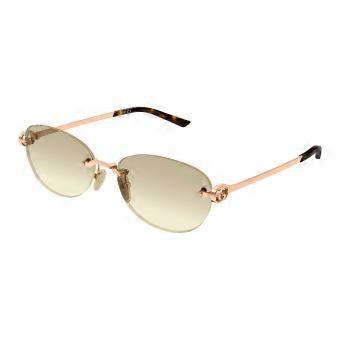 Gucci GG2230SA Asian Fit 004 Rimless Rose Gold Women Oval Sunglasses UV1 Original