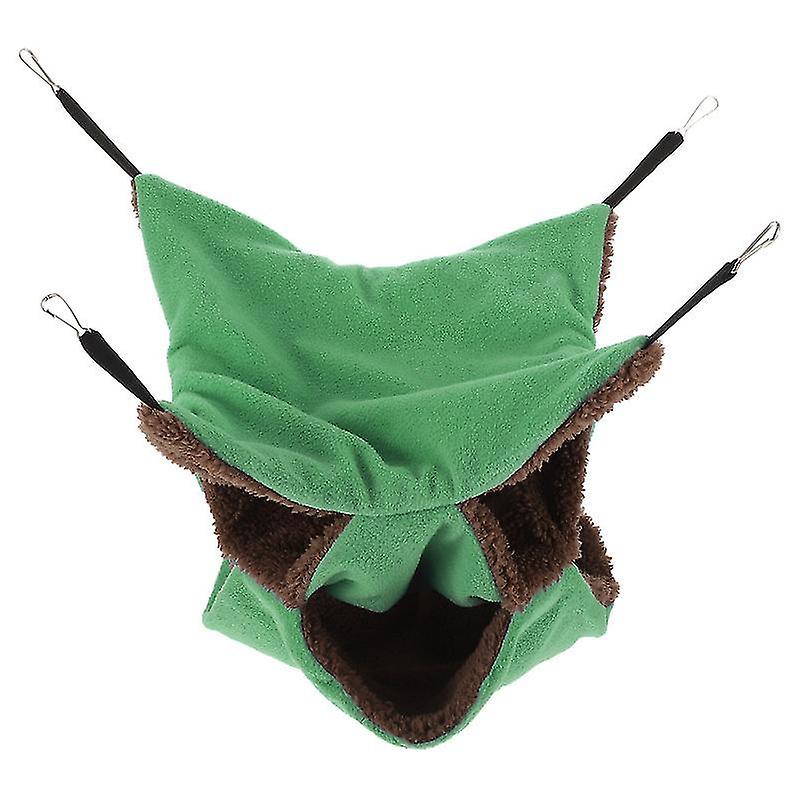 30X30cm Green Small Animal Habitat Accessories Three-layer Hamster Hammock Lint Hamster Hanging Nest