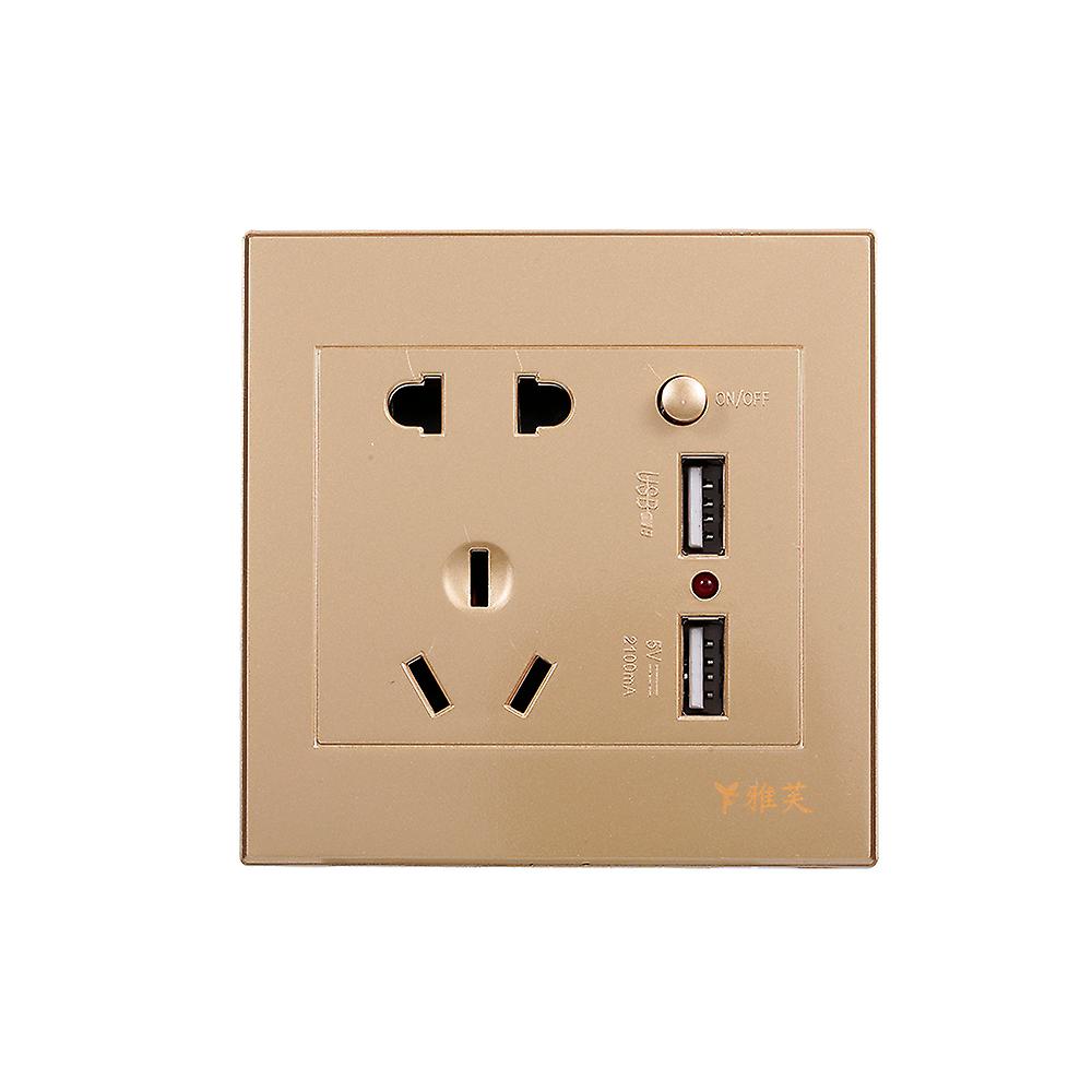 Electric Outlet With 2 Sockets And 2 Usb Ports Wall Mount Socket