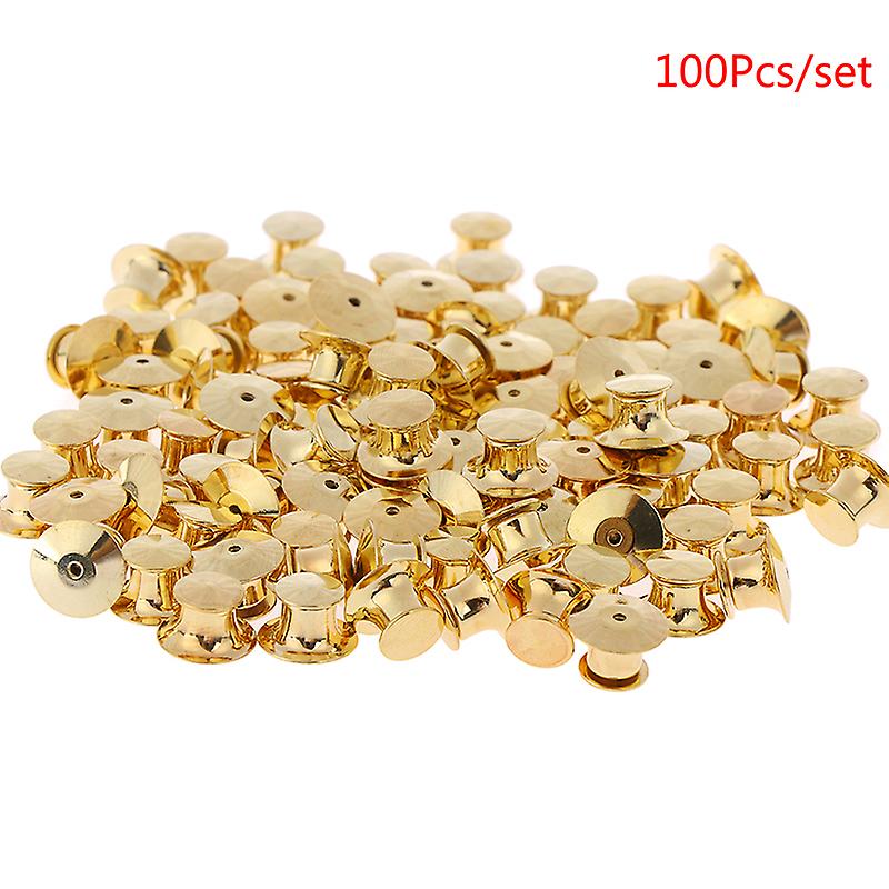 100pcs/set Gold Low Profile Locking Pin Backs Keepers For All Pin Post Pins