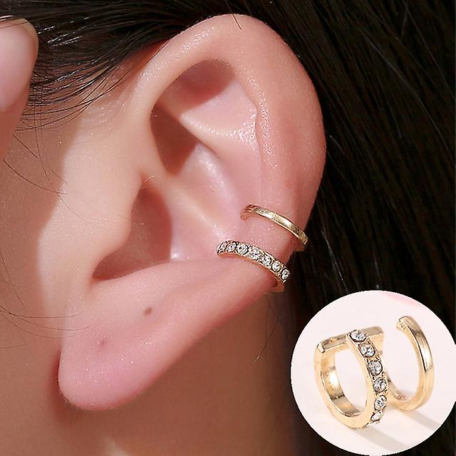 Cartilage Conch Fake Without Piercing Cuff Earring Earcuff Wrap Rock Earring Cuff No Piercing Women Crystal Clip Ear Adjustable