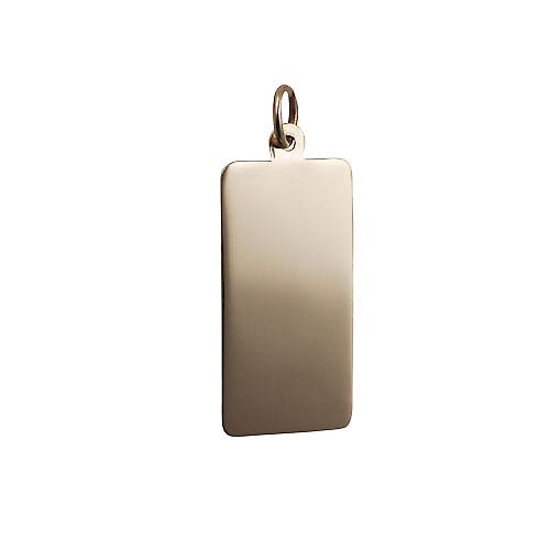 9ct Gold 26x13mm plain rectangular Disc