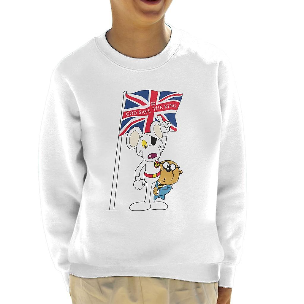 Danger Mouse Union Jack Flag God Save The King Kid's Sweatshirt