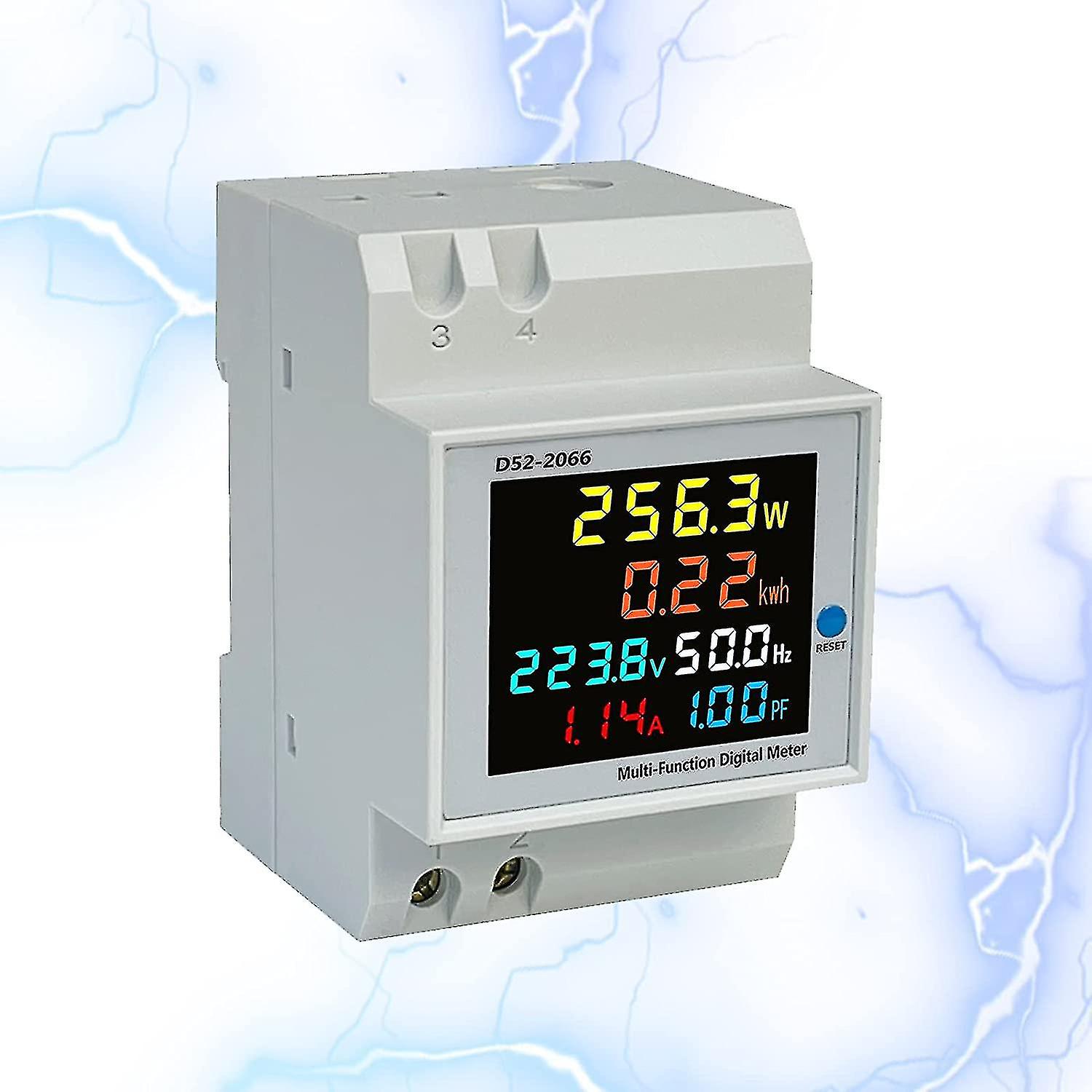 Electricity Meter Din Rail Ac40-300v 100a Digital Energy Meter Suitable For Din Rail 6in1 Digital Electricity Meter
